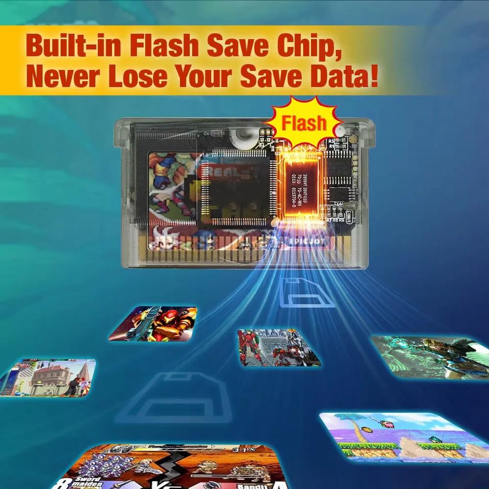Carrello riscrivibile GBA RTC Flash da 32 MB 1 Mbit per GBA SP/GB Micro/DS/DS Lite/Game Boy Player