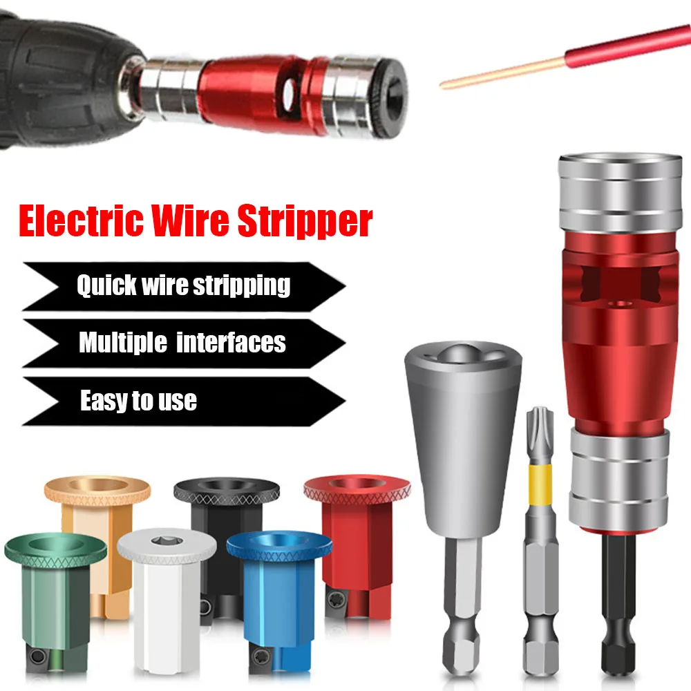 Abisolierzange für elektrische Bohrmaschine, geeignet für 6/8/10/12/14 AWG, kompatibel mit harten und weichen Drähten, inklusive Drehwerkzeug ICK