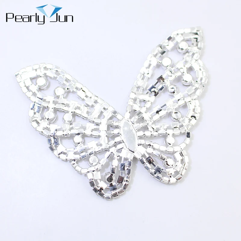 1PCS of 8.5*6.5cm DIY Butterfly Rhinestone Applique Glitter Crystal Patch Sewing On Clothing Bags Decoration Accessories YHX085