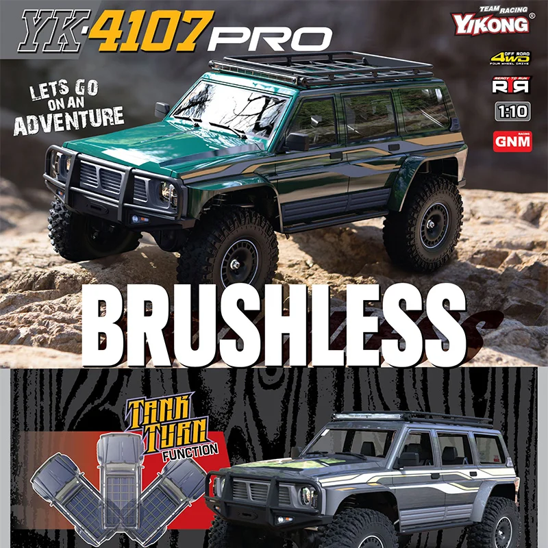 

YK4107PRO 1:10 Simulated Patrol RC Remote Control Brushless Four-Wheel Drive Differential Lock Climbing Vehicle Off-Road Vehicle