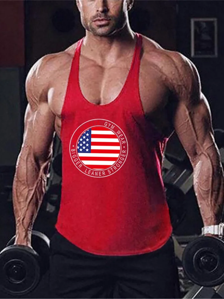 

Men's Athletic Gym Fitness Tank Top Muscle Workout Y-Back Thin Shoulder Strap Stringer Bodybuilding Cotton Sleeveless Sportswear