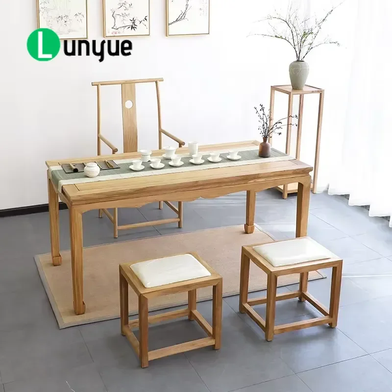 Chinese Kung Fu Style Solid Wood Antique Coffee Table and Dining Chair Set for Living Room Apartment Furniture Durable