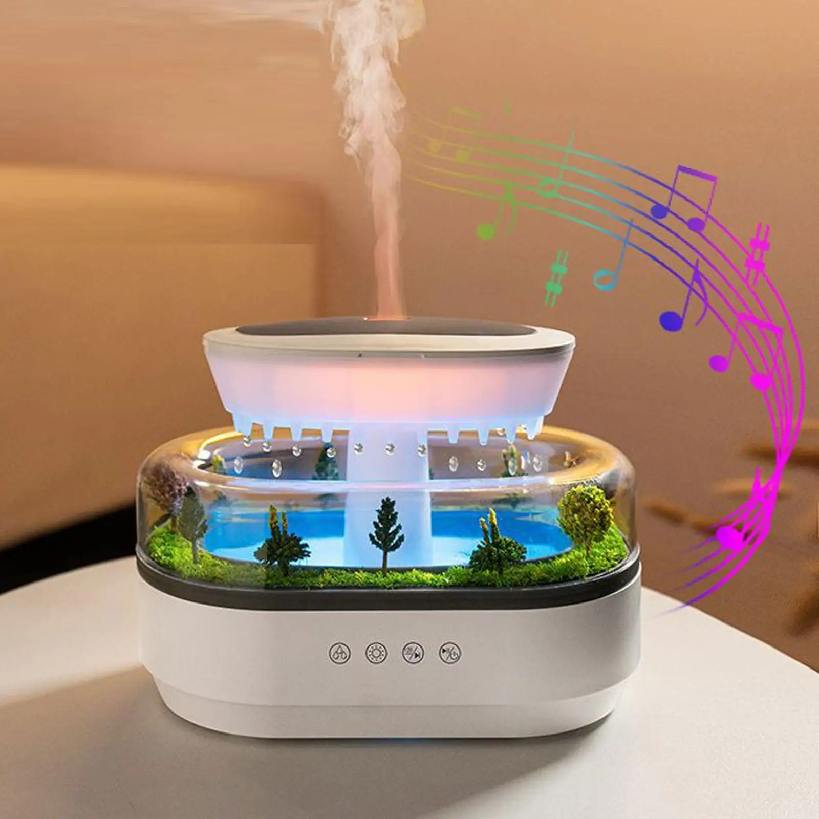 Диффузор с каплями дождя, увлажнитель с вилкой стандарта США, портативный тихий универсальный увлажнитель воздуха для офиса, спальная тумбочка, настольный кабинет