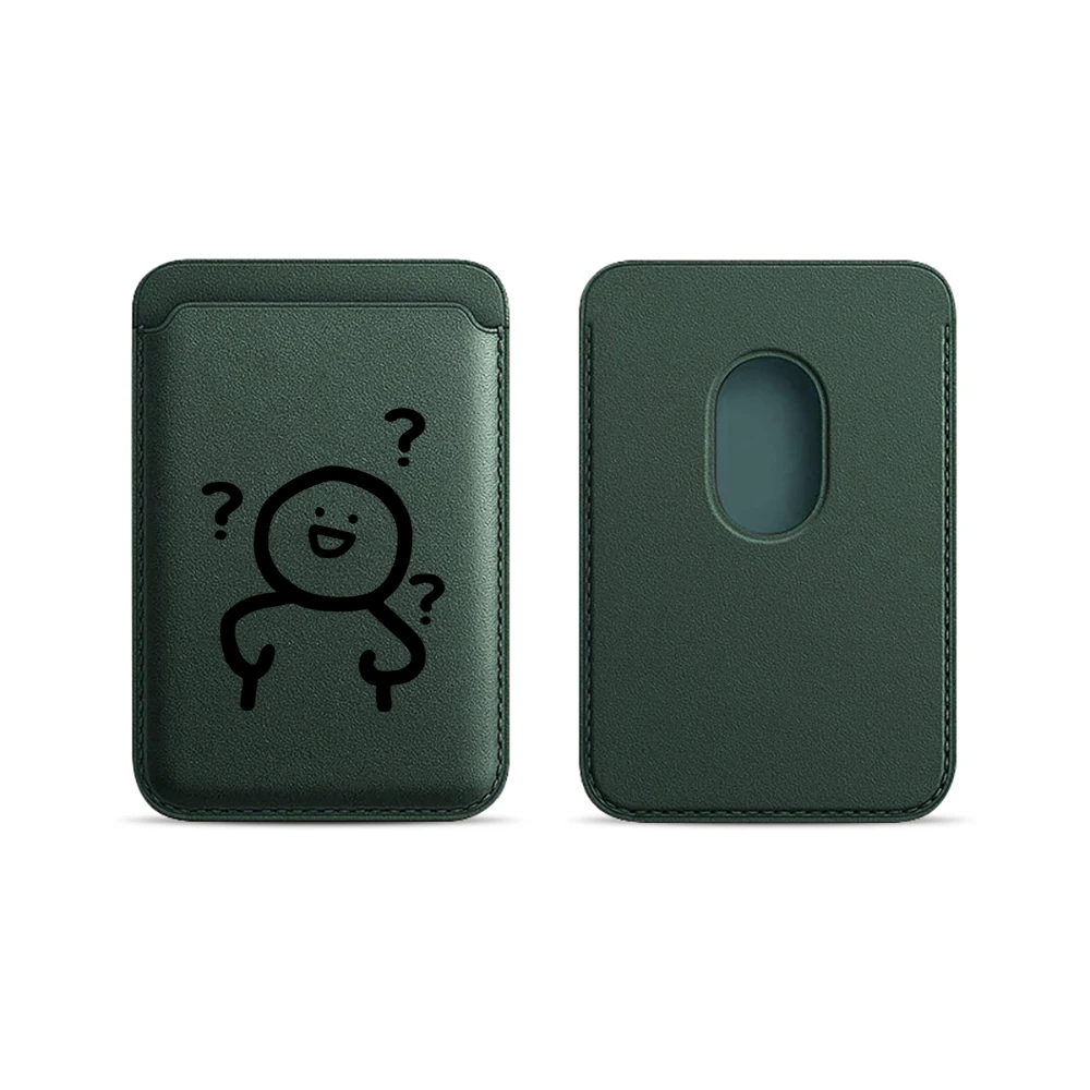 Question Mark Little Man Leder-Kartenetui Telefonkartenhalter für Magnetische Hülle Geeignet für alle iPhone Magsafe Karten-Handytaschen – Detail 17