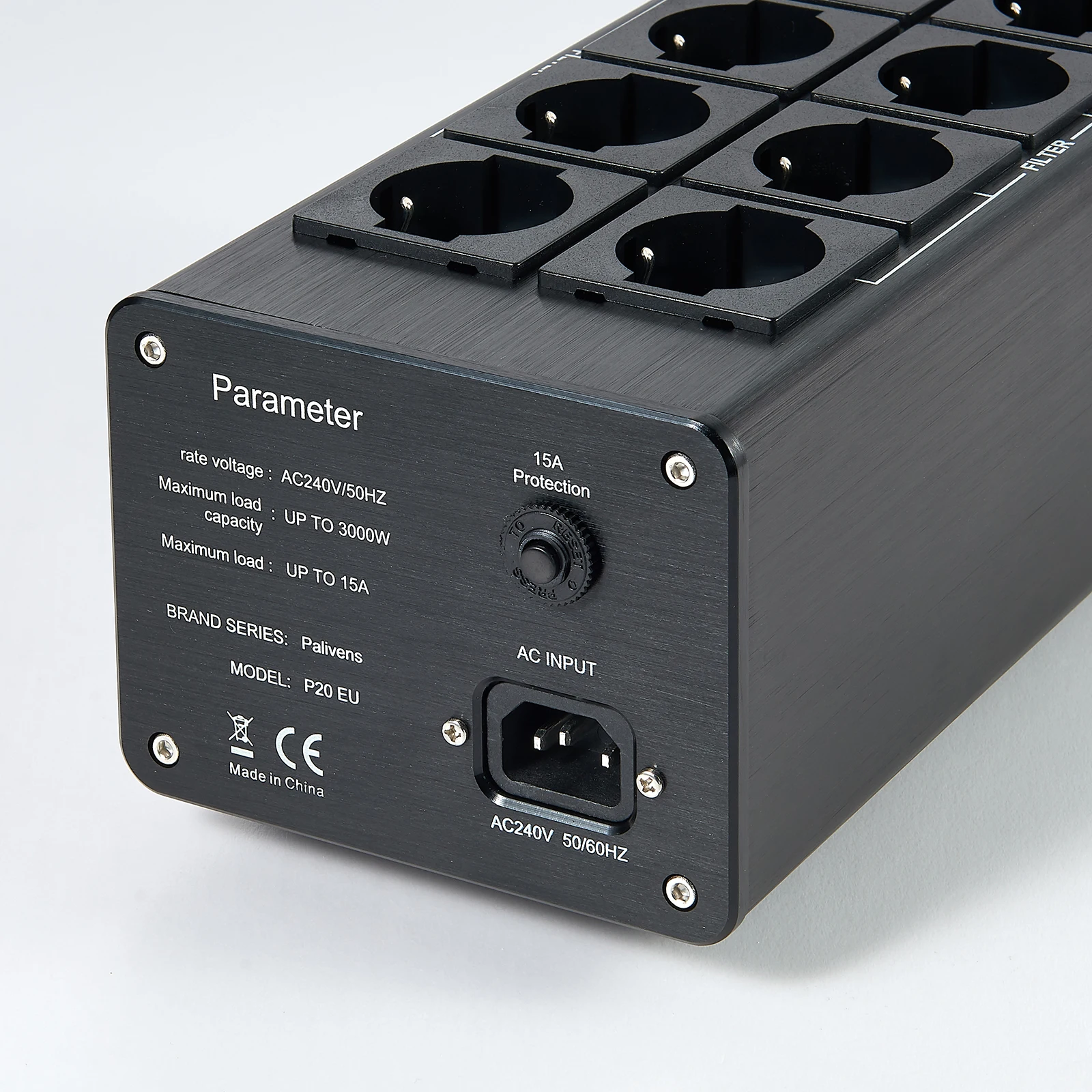 Pailvens Power Filter Power Strip Hi-fi 8 Comes Anti-interference Filter socket with pointer reading, surge protection, P20