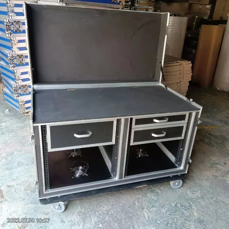 Computer System Flight Rack Case for Net Live Video Production Mobile Studios Station Broadcasting with Drawers