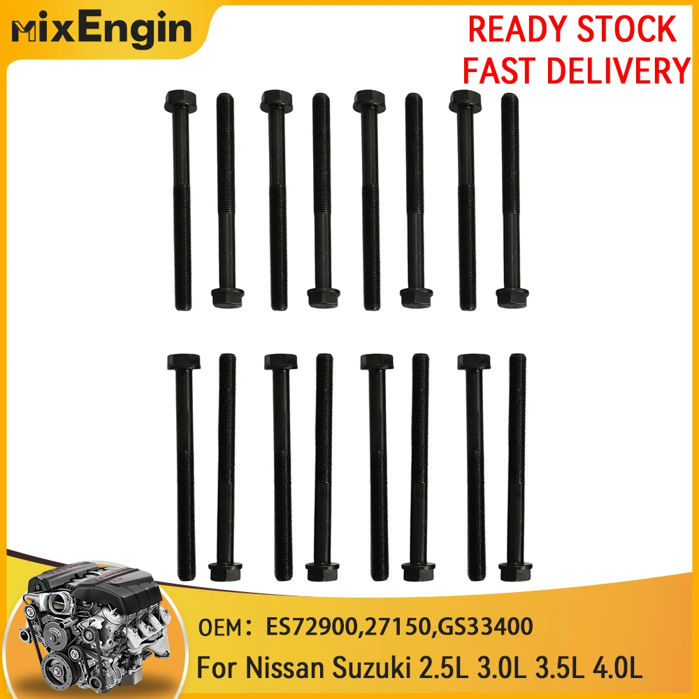 Conjunto de Parafusos para Cabeçote de Motor Compatível com 2.5 3.0 3.5 4.0 L para Nissan Pathfinder Xterra Frontier Suzuki Equator 2.5L 3.0L 3.5L ES72900