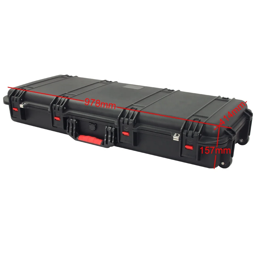 

IP67 Waterproof Dustproof Shockproof Long Carry Hard Plastic Gun Case Custom EVA Foam RC91139 978*414*157mm