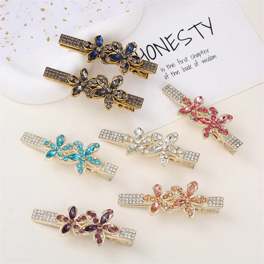 

Koreanversion of the high-end rhinestone duckbill clip alloy full drill side clip super flash fairy bangs hairpin broken hairpin