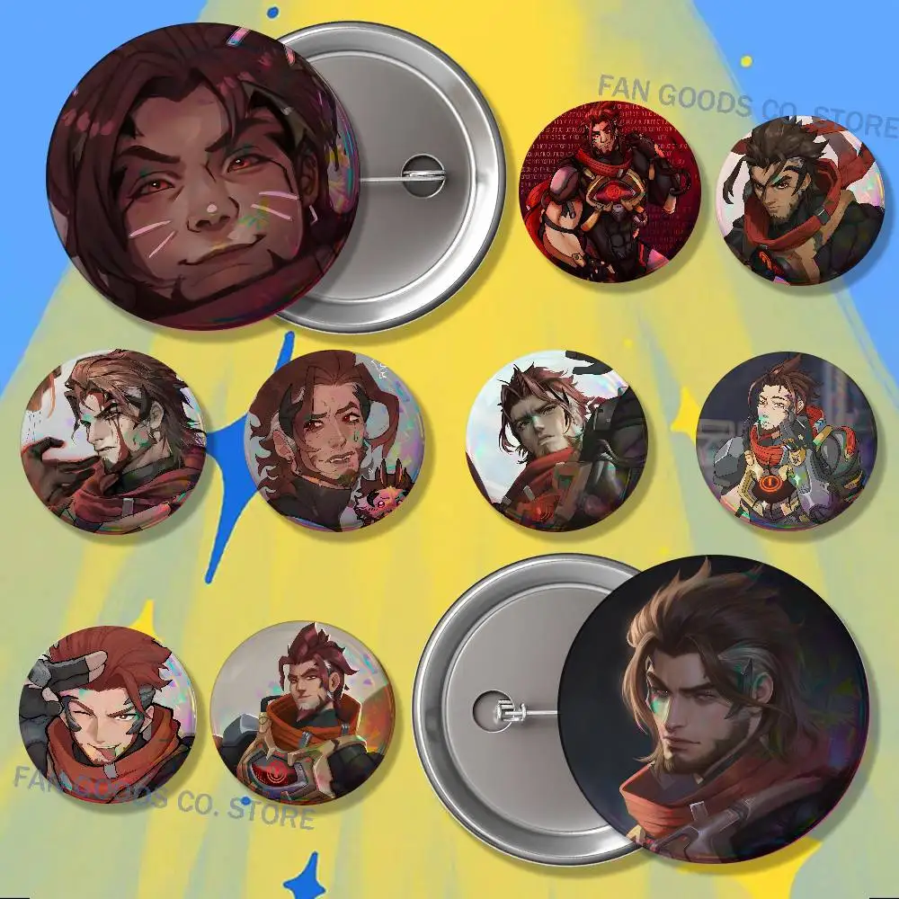 Broches O-Overwatch E-Emre Sarioglu pour accessoires de sac à dos, épingles rondes en émail de 25mm, 32mm, 48mm, 58mm, 75mm, badge de dessin animé