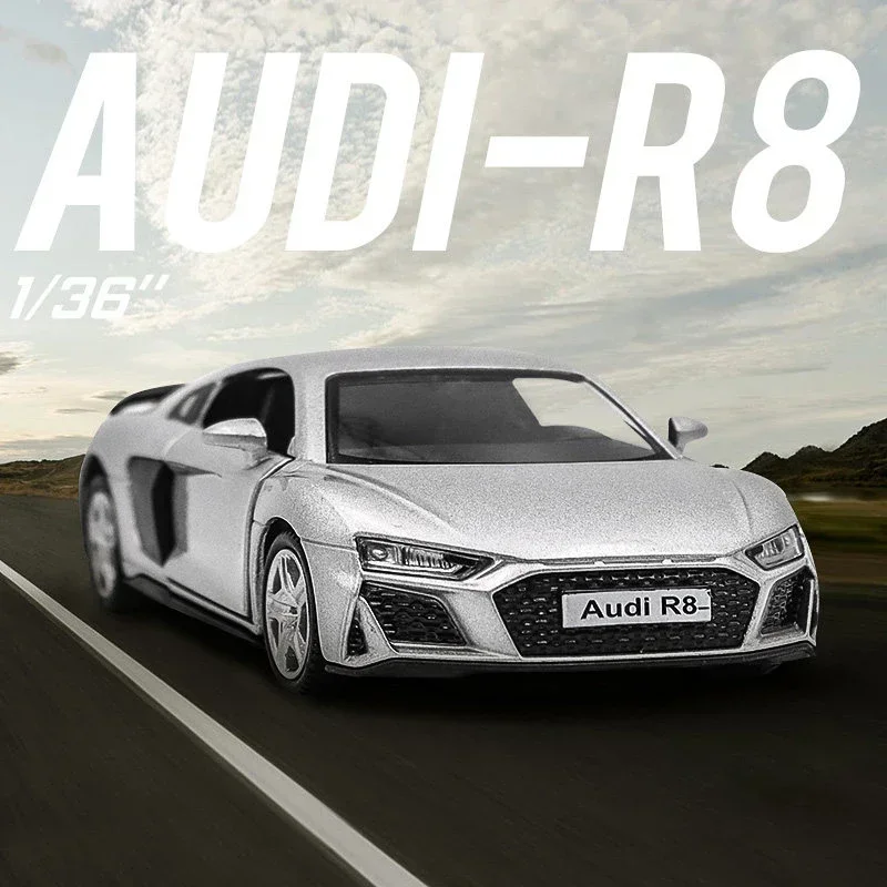 1:36 AUDI R8 Coupeรถรุ่นDiecastโลหะของเล่นรถจําลองคอลเลกชันดึงกลับของเล่นเด็กA16