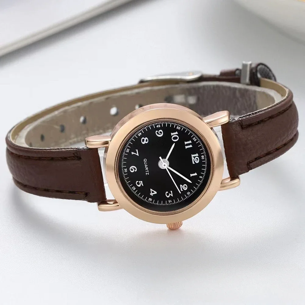 Relojes sencillos Para Mujer, relojes con cinturón redondo pequeño Para niña, relojes de pulsera de cuarzo, Reloj de vestir Para Mujer, relojes de regalo Para Mujer, Reloj Para Mujer
