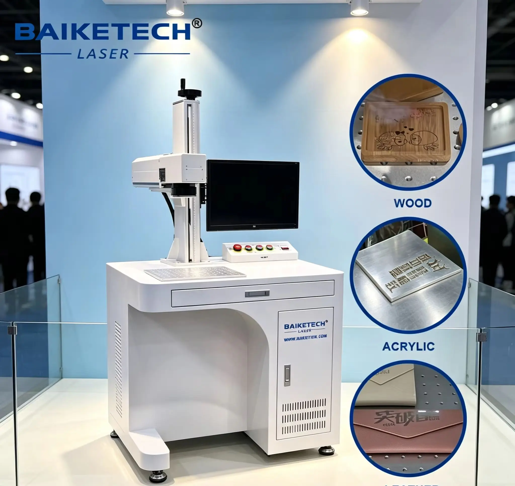CO2 Laser Marking Machine Galvo Laser Engraver for Leather Wood Plastic Nonmetal Marking