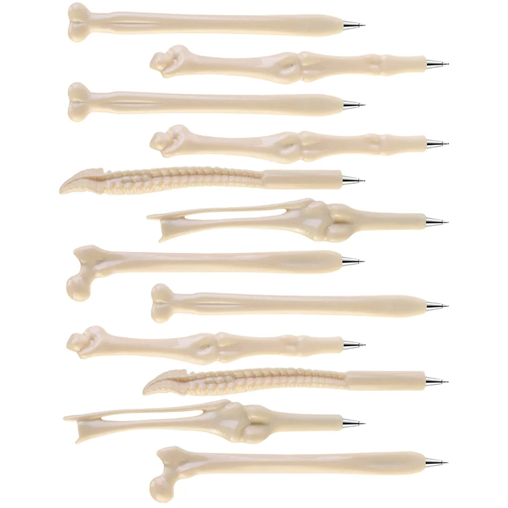 

12 Pcs Ballpoint Pen Bone Design Pens Bone-shaped Smooth Writing Party Creative Unique Students Festival Decor