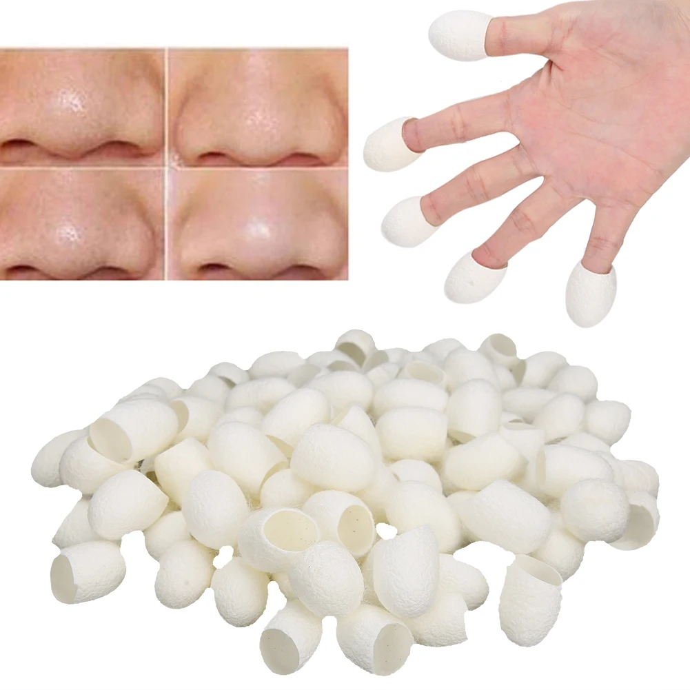 100Pcs Facial Care Natural Scrub Silks Blackhead Removal Exfoliating Silkworm  Balls Blackhead Removal Silkworm