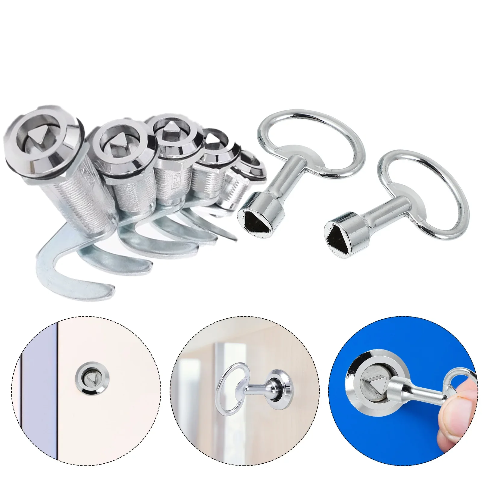MS705 Zinc Alloy Body Lock Cerradura Triangle Solt Cam Adjustable Quarter Turn Cam Locks Longer 18/28/36/40/62mm