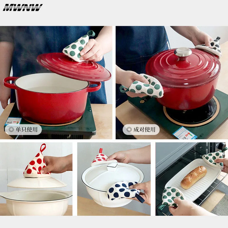 Single Microwave Oven Gloves Multi-color Kitchen Cooking Baking Mitts Pot Pad Heat Proof Protected High Temperature Resistant - view 2