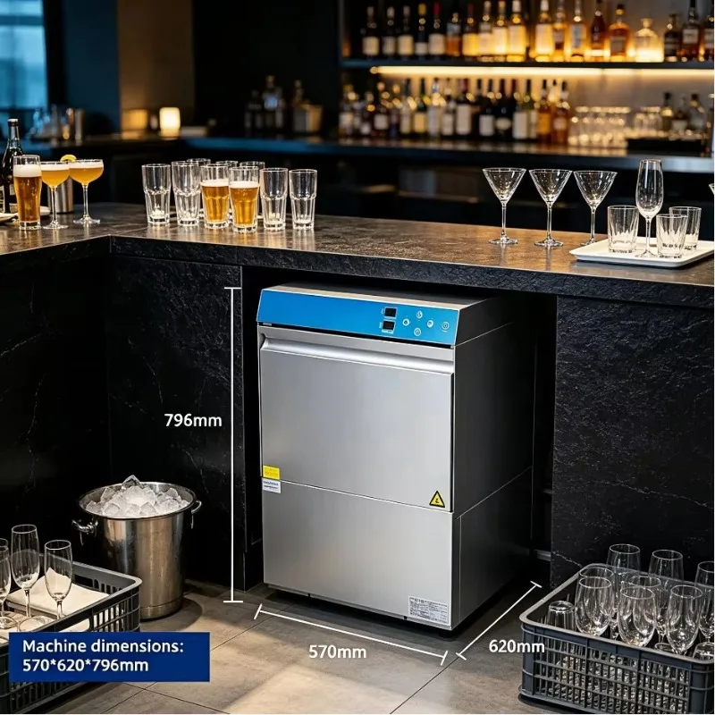 Automatic Under Sink Dishwasher, High Temp Rinse, Sterilization, Durable, Perfect for Bar Environment