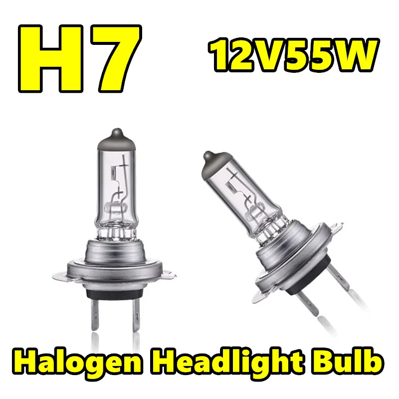 2 Pcs H7 Quartz Headlight Halogen Bulb 3200k 55W 100W 12V Fog Lamp Parking Clear Car Styling Light Source