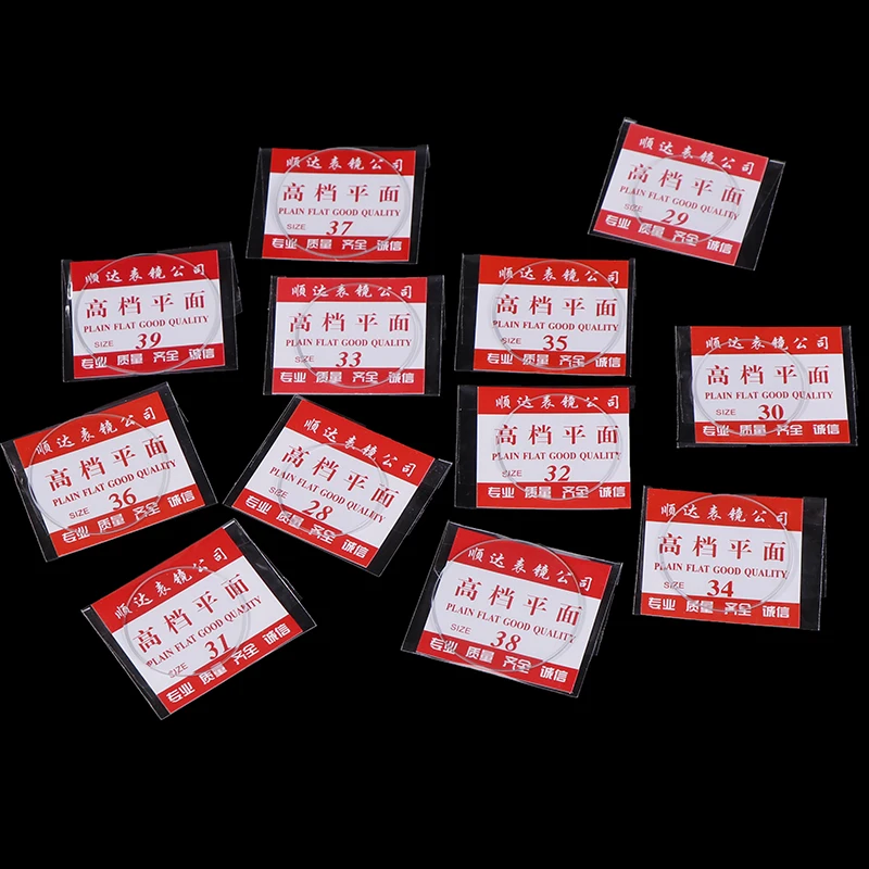 10 stks 28mm-39mm Vliegtuig Mineraal Horloge Glas Platte Horloge Kristal Mineraalglas Vervanging Deel 1mm Dik Voor Horloges Reparatie