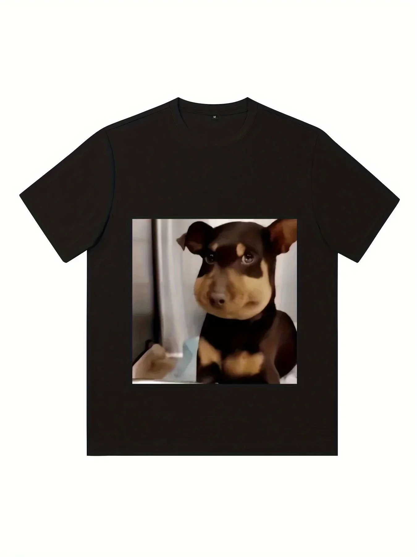 

Funny Dog Stung By A Bee Print T Shirt, Tees For Men, Casual Short Sleeve T-shirt For Summer