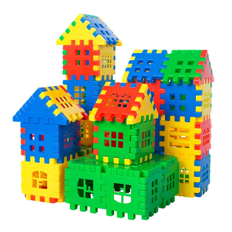 100/140Pcs Plastic Building Blocks Toy DIY Toy Large Particles Colorful Creative Assemble Bricks House Blocks Kids Education Toy