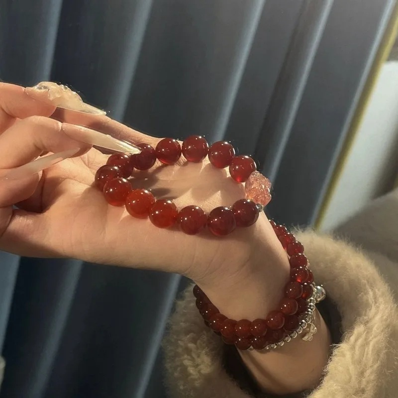

Natural Agate Ethnic Style Bracelet, Personalized Couple Daily Bracelet