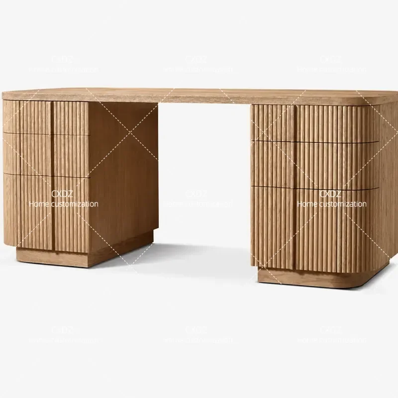 American solid wood desk study writing office computer desk villa bedroom storage makeup table