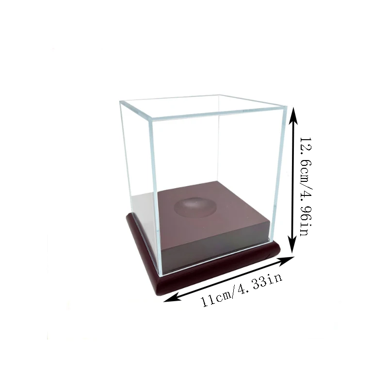 1 pc golf ball storage box, organic glass transparent wooden base acrylic baseball display box, storage box