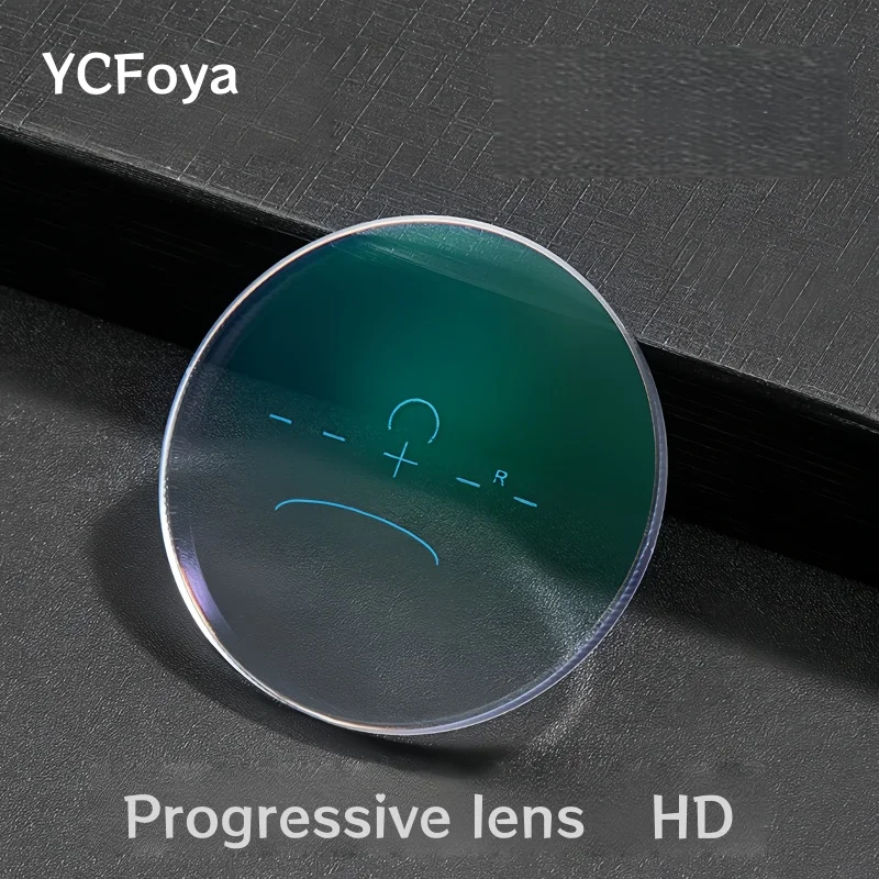 YCFoya 1.56 1.61 1.67 1.74 HD 투명 광시야 비구면 반사방지 긁힘방지 누진 다초점 렌즈