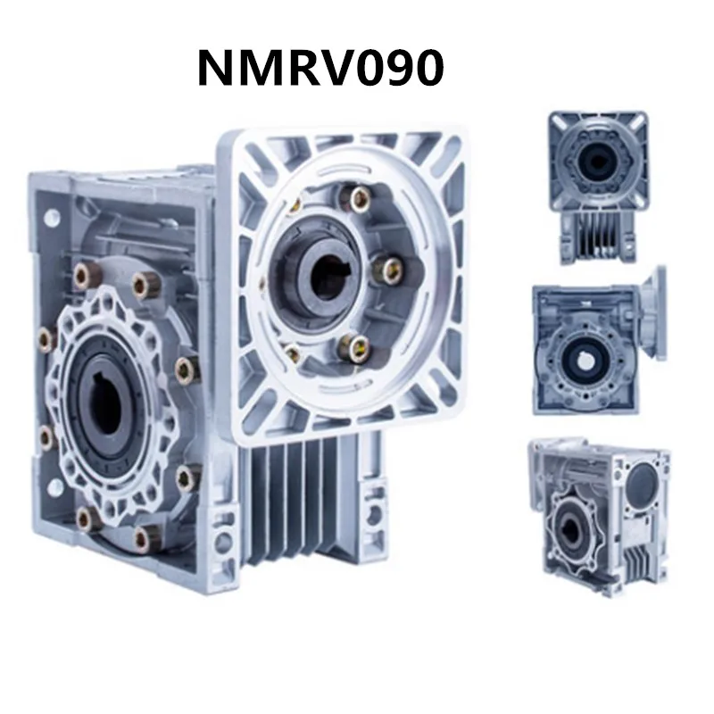 NMRV090 100:1 Worm Gearbox Reducer 22mm Single Input Shaft Worm Gear Speed Reducer 90 Degree NEMA52 Servo Motor Stepper Motor