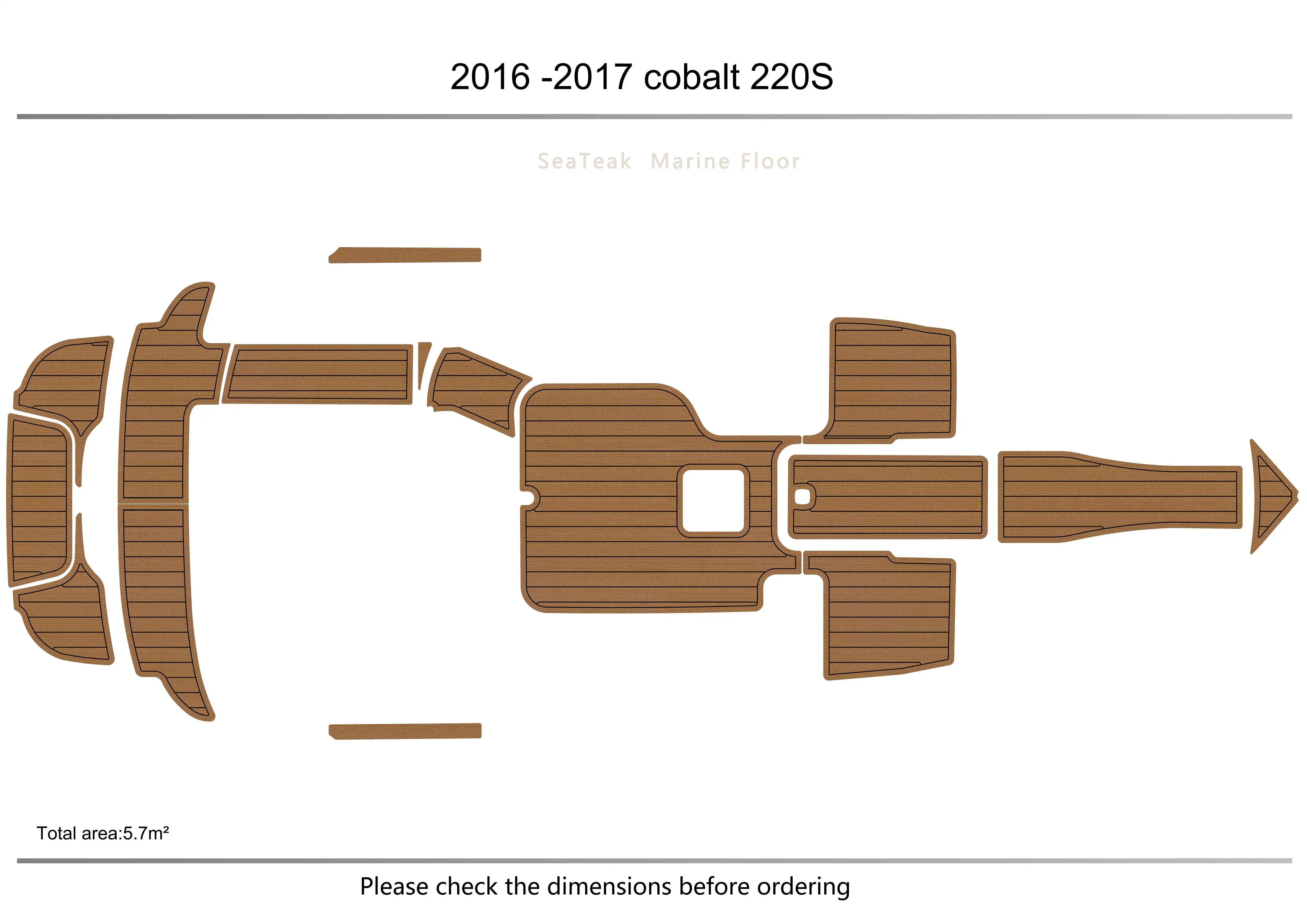 

2016-2017 cobalt 220SS Cockpit Swimming platform1/4" 6mm EVA FAUX Water Ski Yacht Fishing Boat Non-slip mat floor