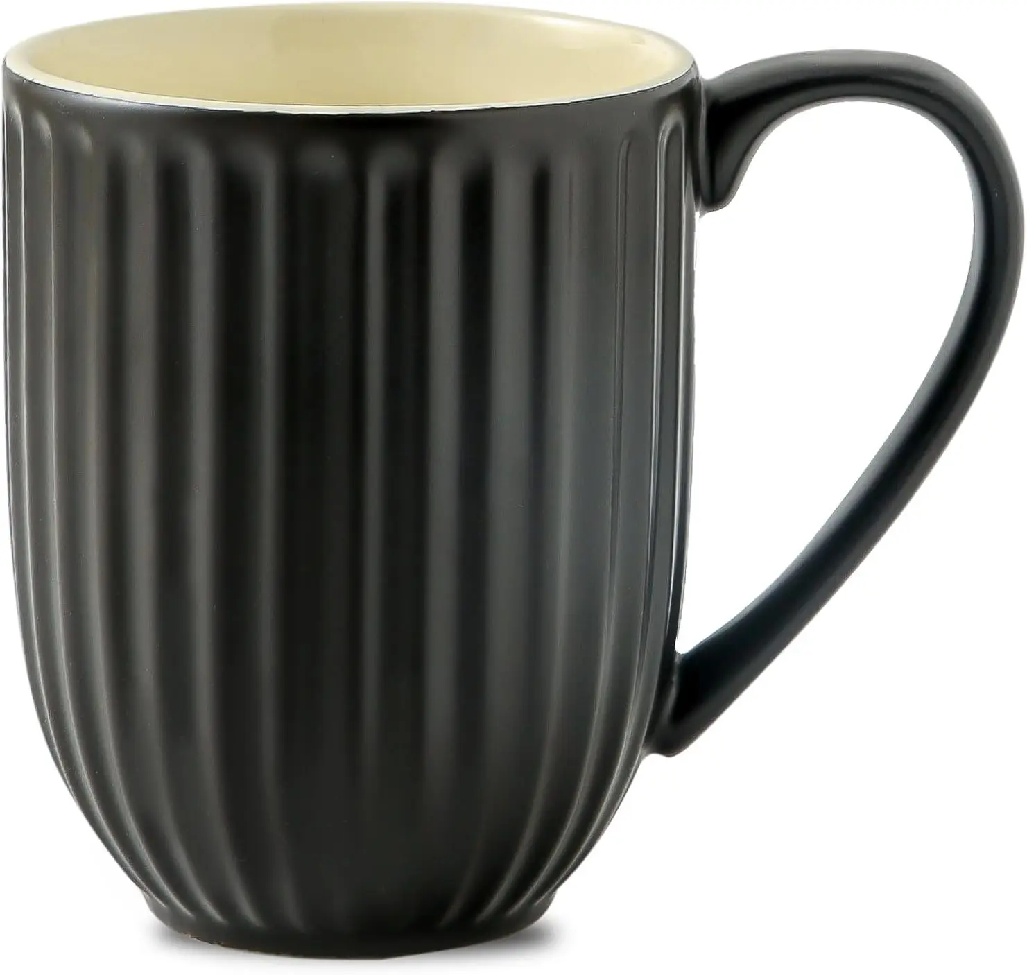 

Керамическая кофейная кружка, большая кофейная кружка на 20 унций с ручкой, фарфоровая чашка для латте для кофе, чая и какао, современный ребристый дизайн,