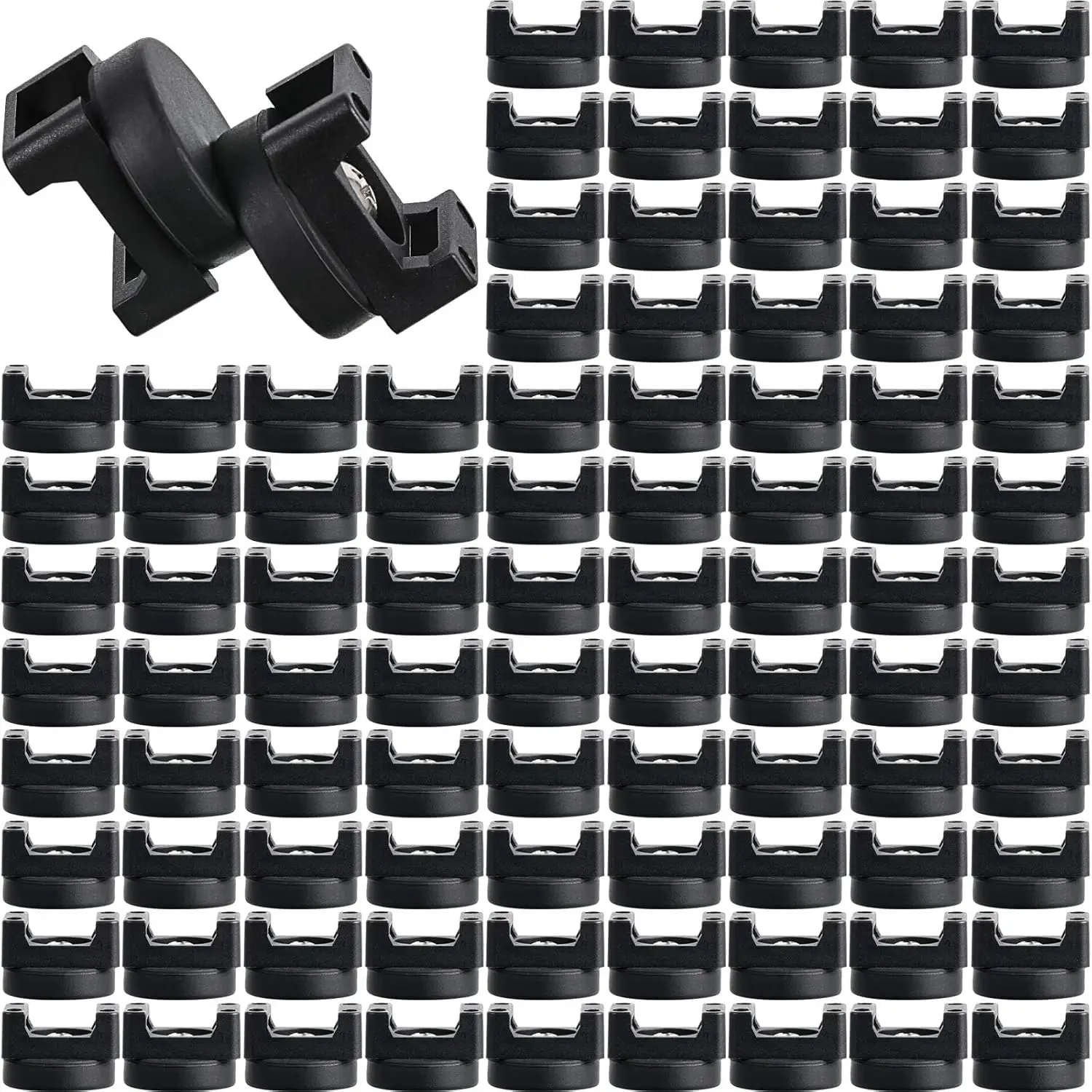 

100 Pcs Magnetic Zip Tie Mounts Base Black Cable Clips Wire Holder Cable Management for Home Office Auto - 22 mm