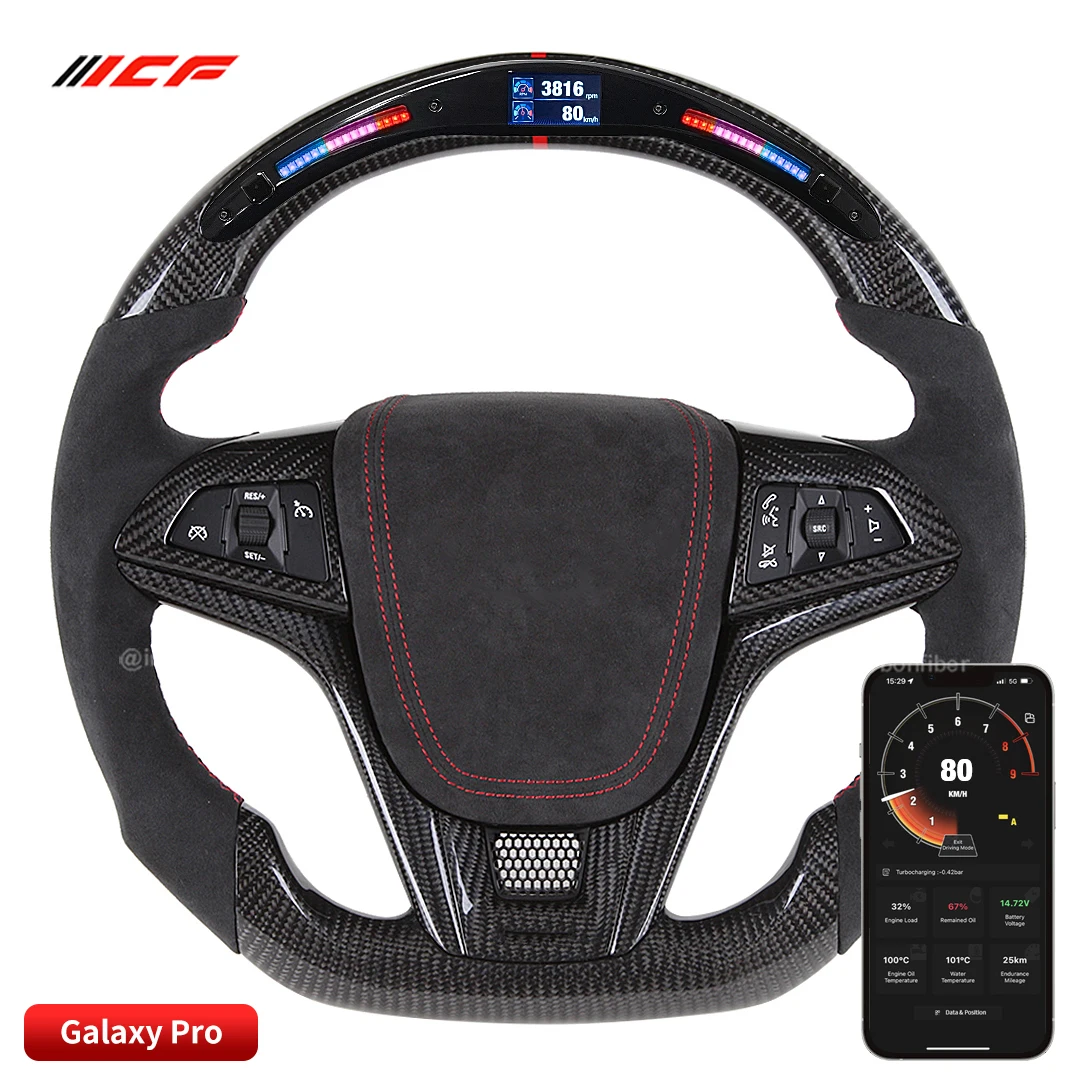 

For Chevrolet Camaro 2010-2015 100% Carbon Fiber Car Steering Wheel Perforated Leather Customized