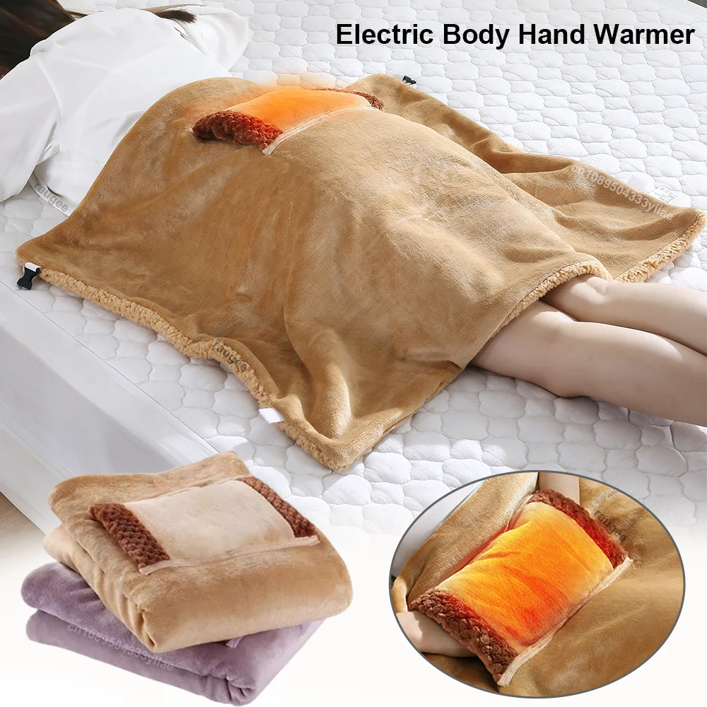 

Electric Heater Mat Blanket Hands Foot Warmer Flannel Fast Heating Shawl Legs Back Hot Compress Pad Portable Thermal Mat 60x80cm