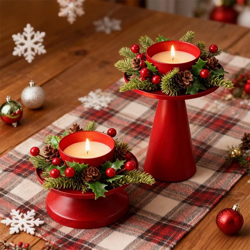 

Christmas Candle Holder/Material Iron/Craft Baking Paint/Purpose Window Display Decoration Christmas Day Decoration Supplies