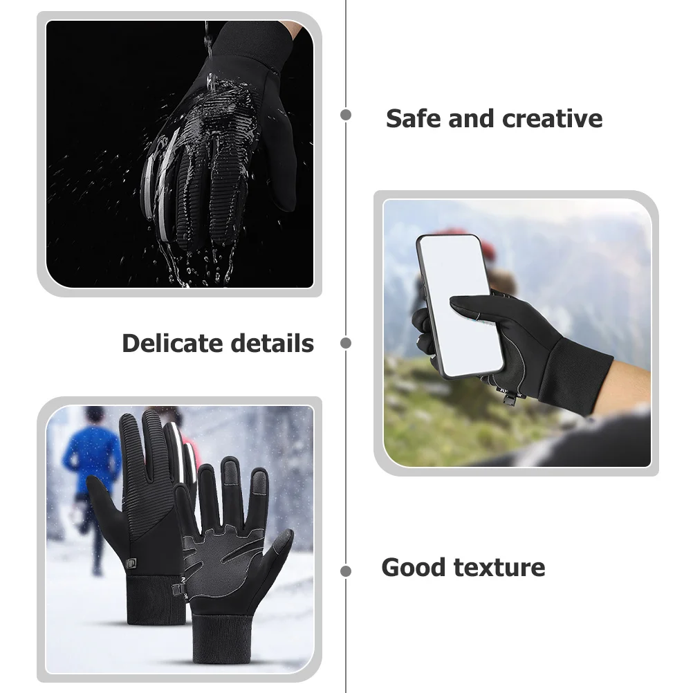 

Warming Fitness Gloves Windproof Waterproof Cycling Touch Screen Conductive Material Ergonomic Design Outdoor Sports Gifts