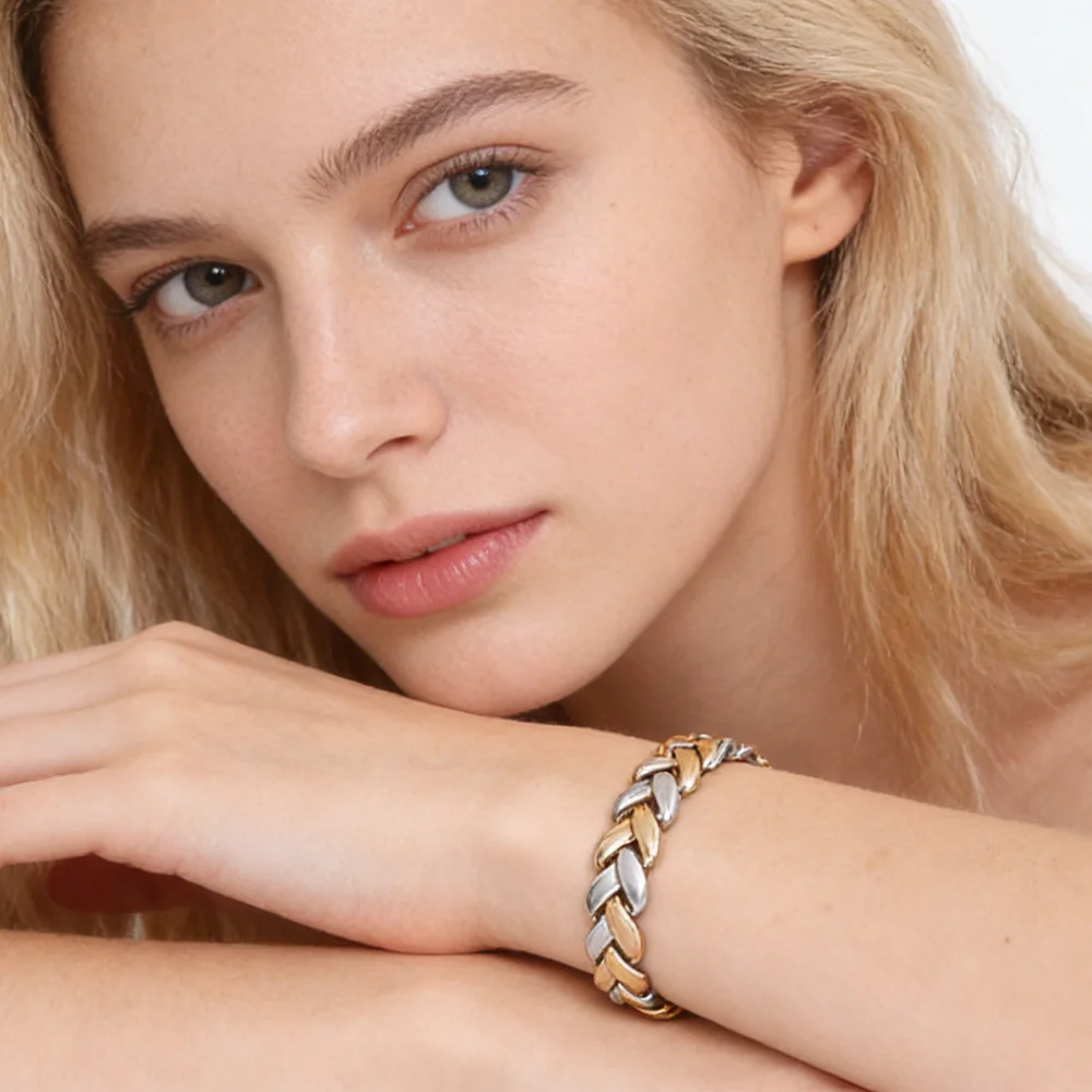 

Модное ожерелье и браслет из нержавеющей стали, металл, серебро, золотого цвета, комплект ювелирных изделий для женщин и мужчин SFKZAQEI