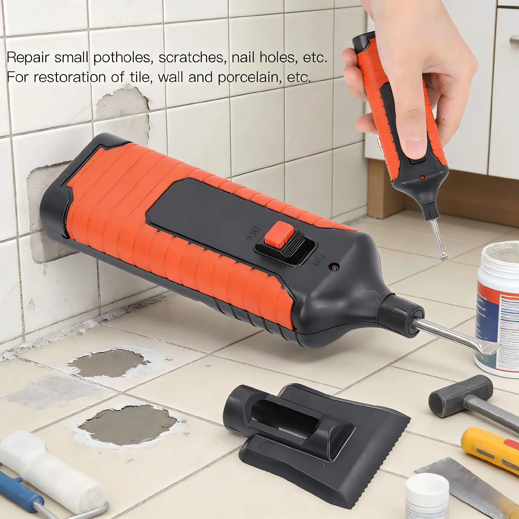 Tile Floor Repair Tool Set ABS Porcelain Fixing Kit Without Battery Home Bathroom Ceramic Laminate Floor Wall Repairing Set
