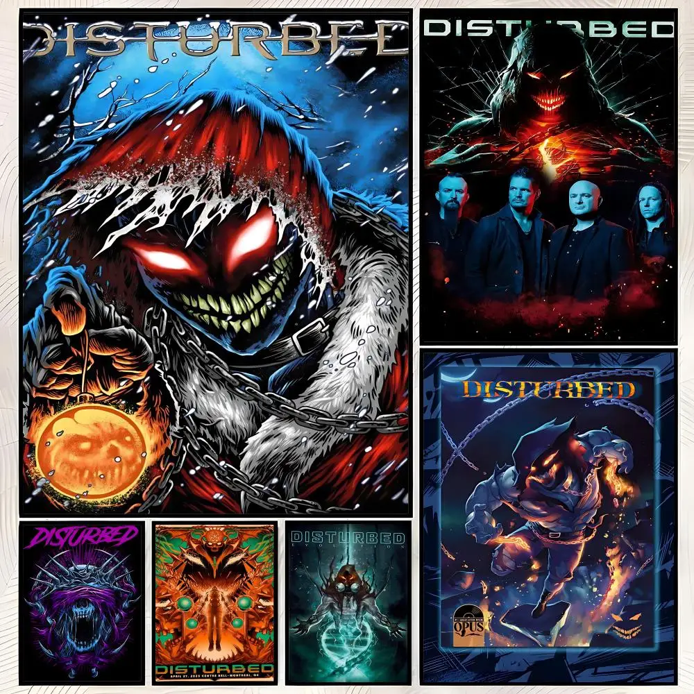 Band Disturbed Poster Self-Stick HD PP paper Wall Art Poster, Waterproof Decor for Bedroom, Living Room and Home