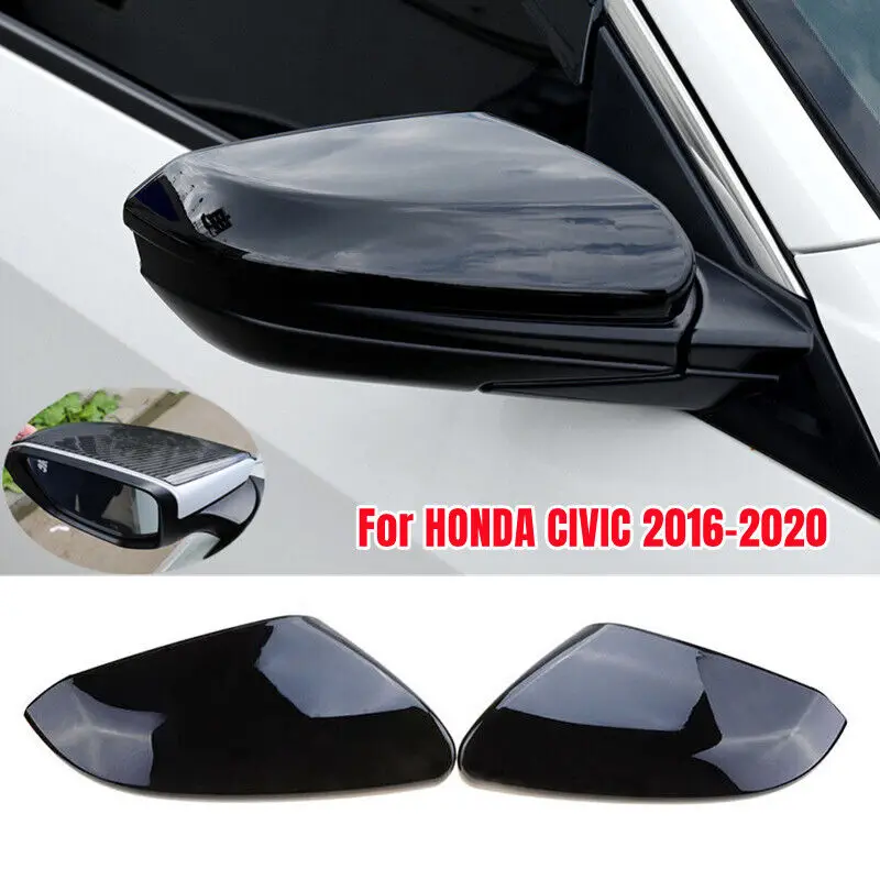 For Honda Civic 10th 2016 2017 2018 2019 2020 Car Rearview Side Mirror Cover Wing Cap Sticker Rear View Case Trim Carbon Fiber