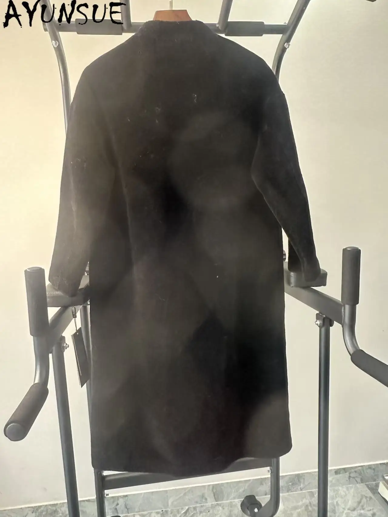 سترة من الصوف الحقيقي من AYUNSUE ملابس شتوية للنساء معطف متوسط الطول معاطف فريدة من نوعها تعزيز عيوب صغيرة لا استرداد ولا تبادل #2