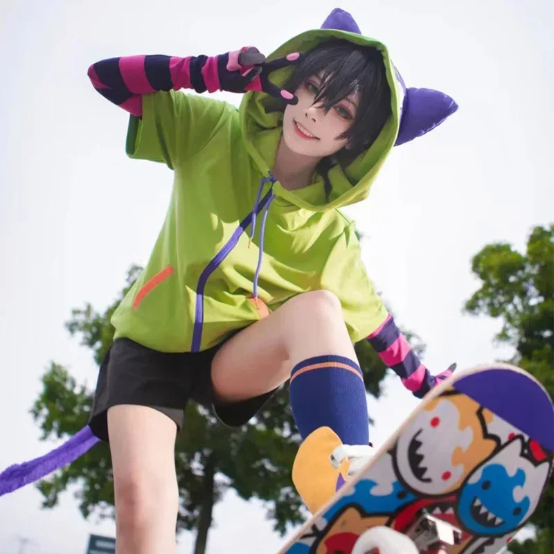 

Аниме Sk8 De Infinity Miya Chinen Capuchon Косплей Костюм die Jasje Staart Sok Handschoenen наряды Хэллоуин Verkleedkleding