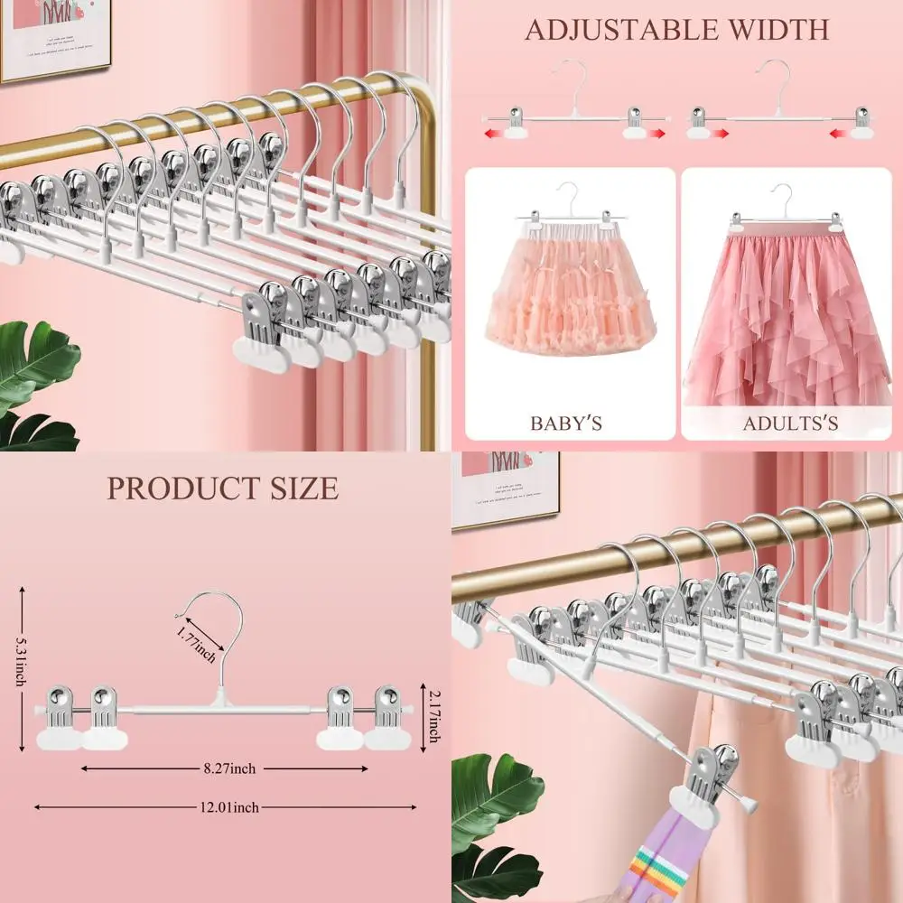 

Нескользящие регулируемые сверхпрочные вешалки для женщин — 50 шт. Компактные зажимы для юбок и брюк