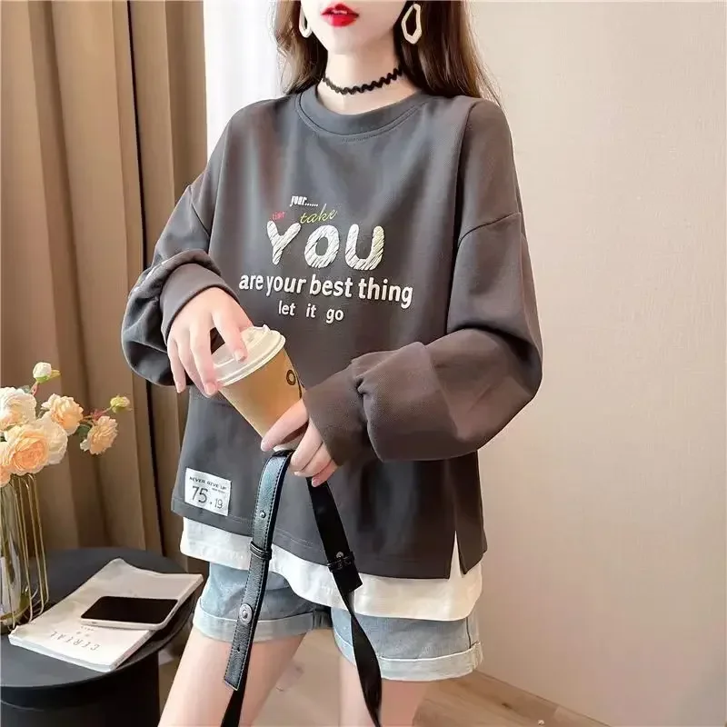 

New In Korean Female Top Spring and Autumn Pullovers Cheap 2000s Streetwear Y2k Clothing Vintage Emo 90s E M Women's Sweatshirts