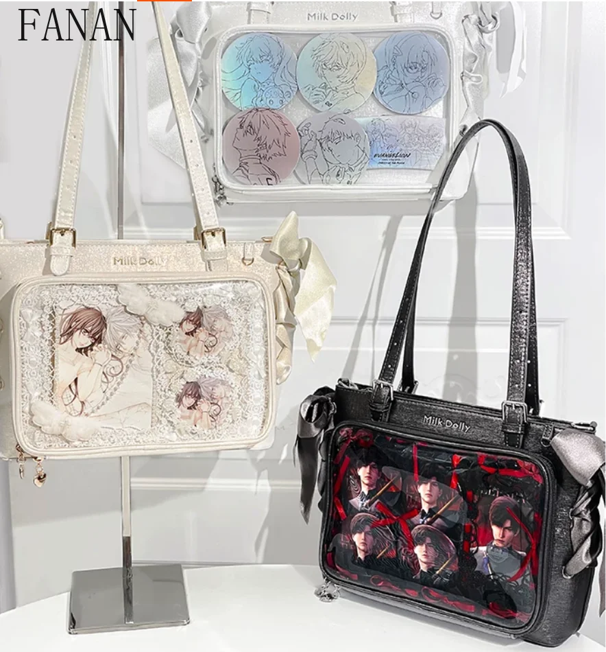 Large Hand Bag Femme Capacity Ribbon Lolita Shoulder Bag Casual Handbags Sweet Shoulder Bags Original Japanese Style 2026 New