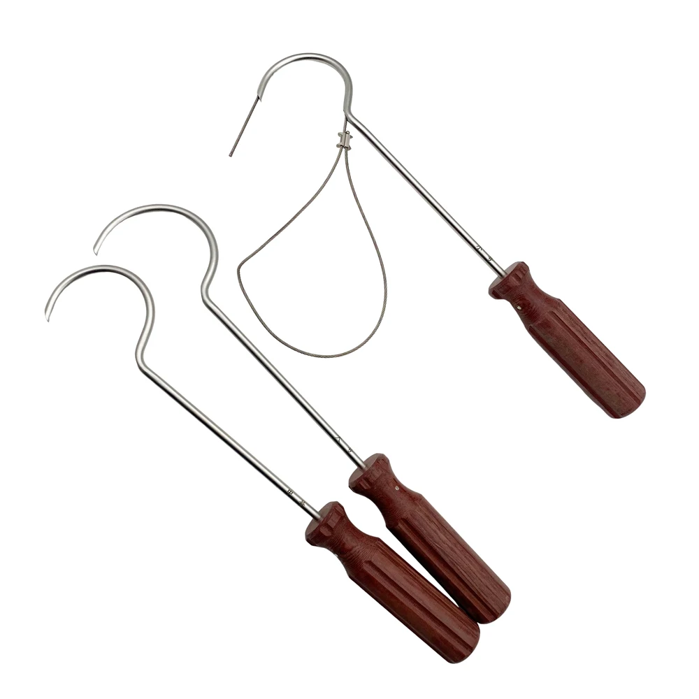 Wire Guider Wire Passers Large medium small Wooden handle Orthopedic Instrument Pet