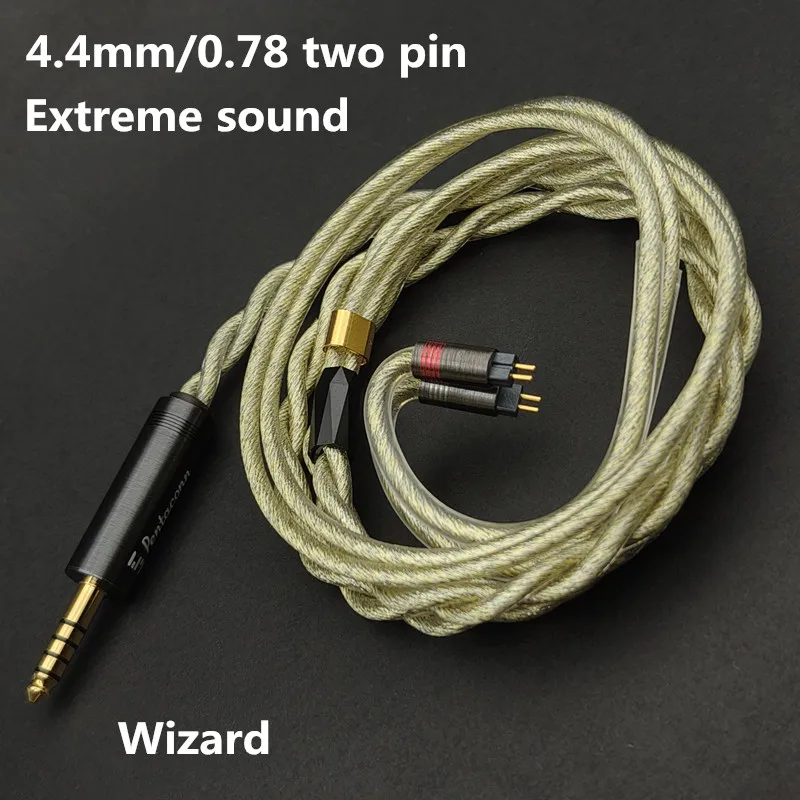 Graphene gold-silver copper-palladium alloy shielded upgrade cable mmcx 0.78 Headphone cable diy4.4 Balanced audio cable