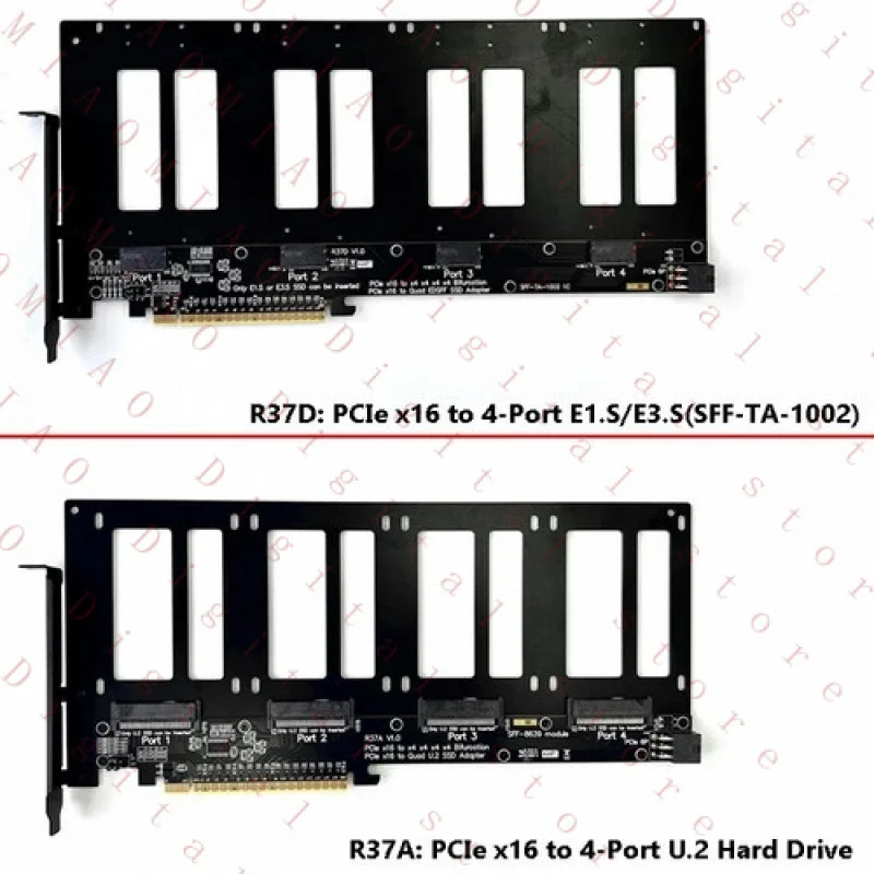 

Карта расширения RM PCI-E 5.0 X16 для подключения 4-портовых накопителей U.2/E1.S/E3.S